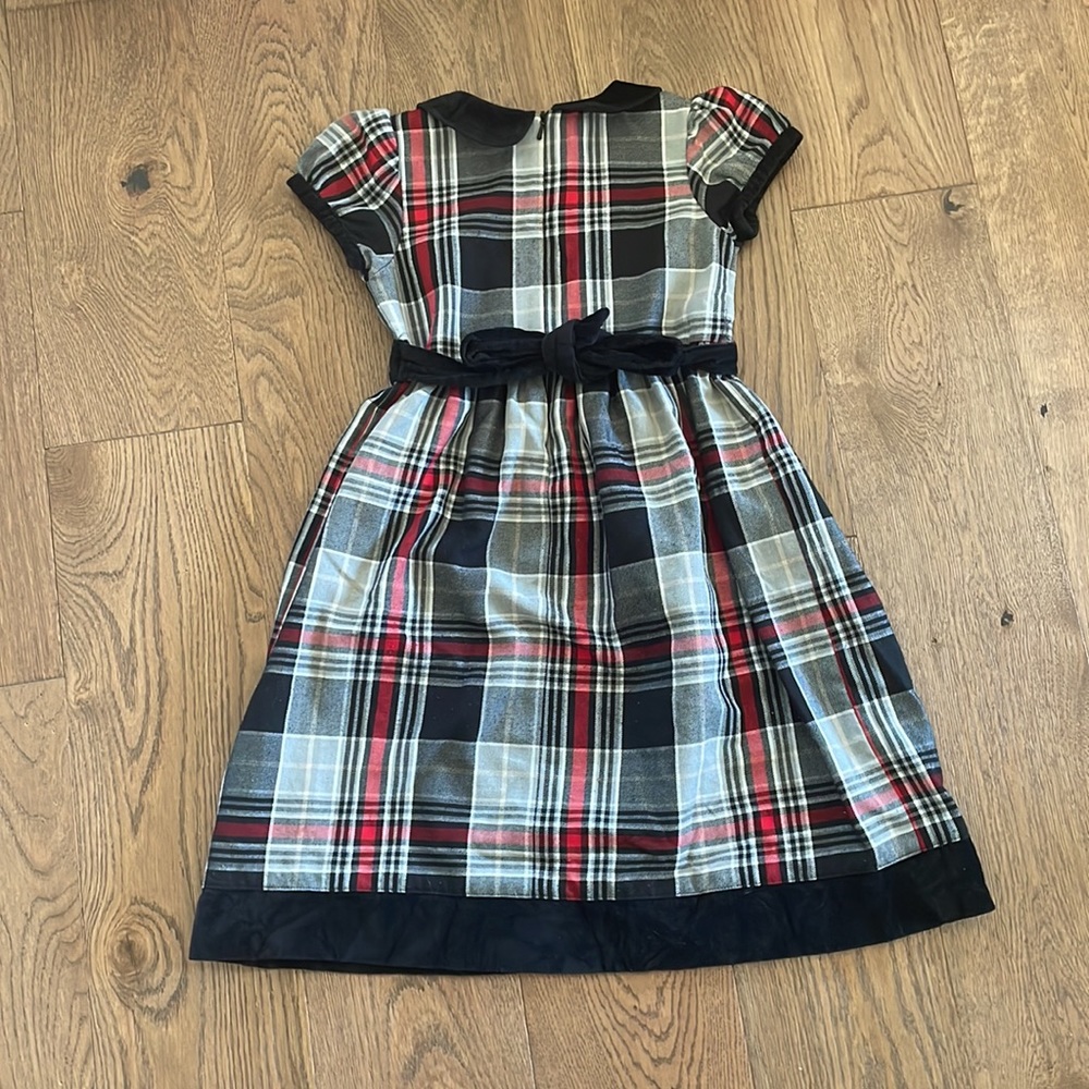 NWOT- Hanna Andersson Girl’s Plaid Dress Velvet Trim - Picture 2 of 4